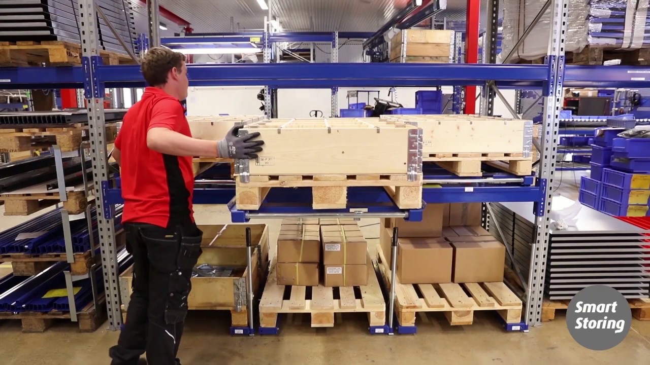 Gebruik van de Ergoquip palletlade in een magazijnstelling