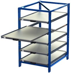 Compact ladesysteem met 5 uittrekbare magazijn laden